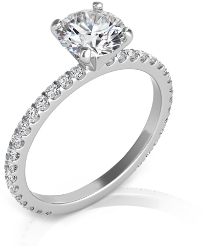 Side stone diamond ring styles in Milwaukee